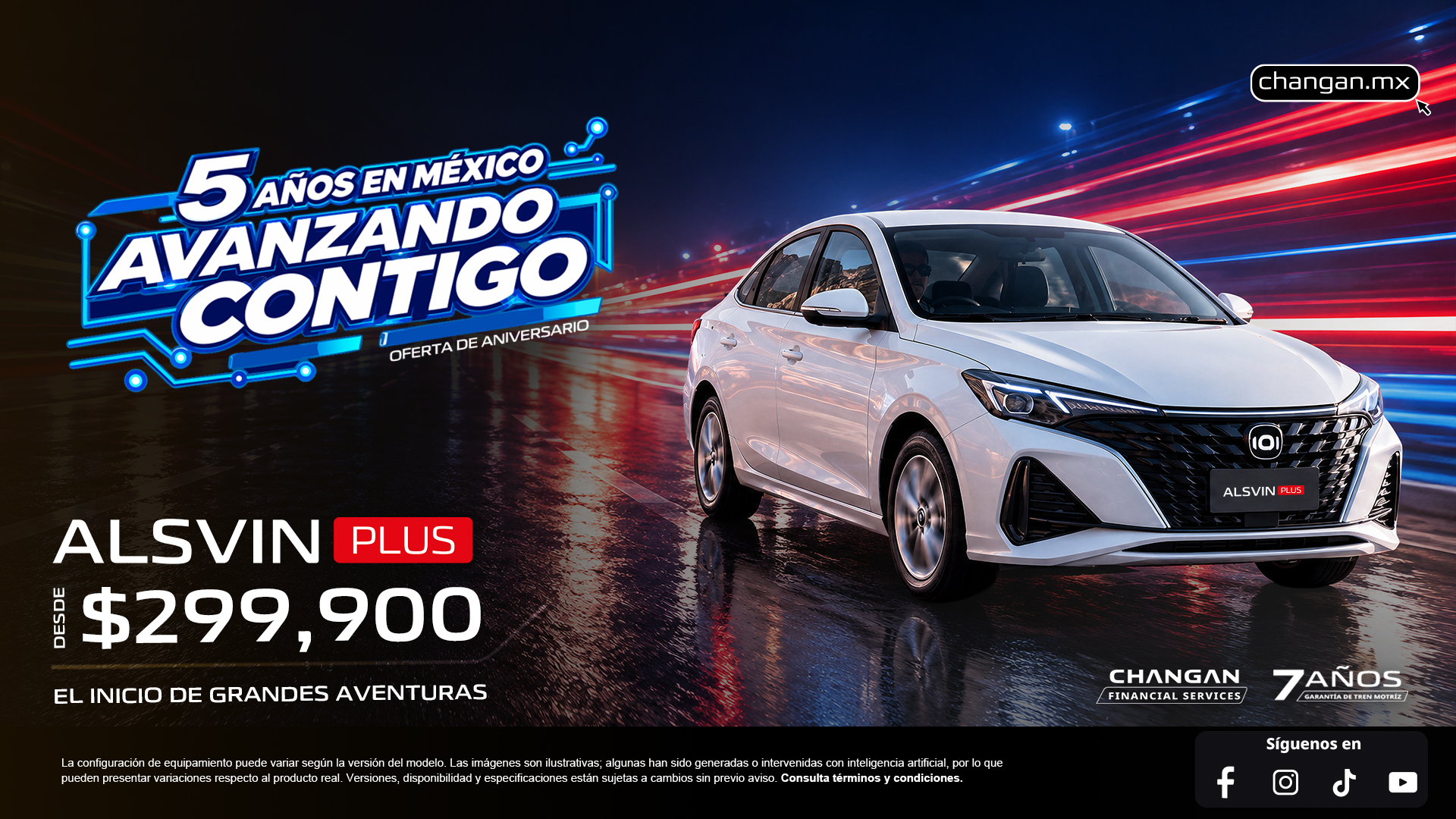 ALSVIN PLUS · Campaña oficial CHANGAN · Desde $299,900 MXN*