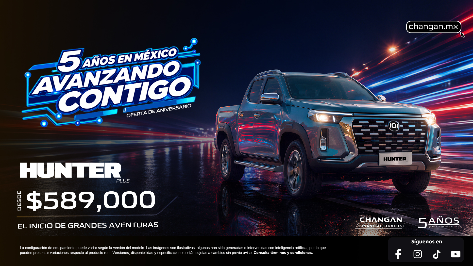 HUNTER PLUS · Campaña oficial CHANGAN · Desde $589,000 MXN*